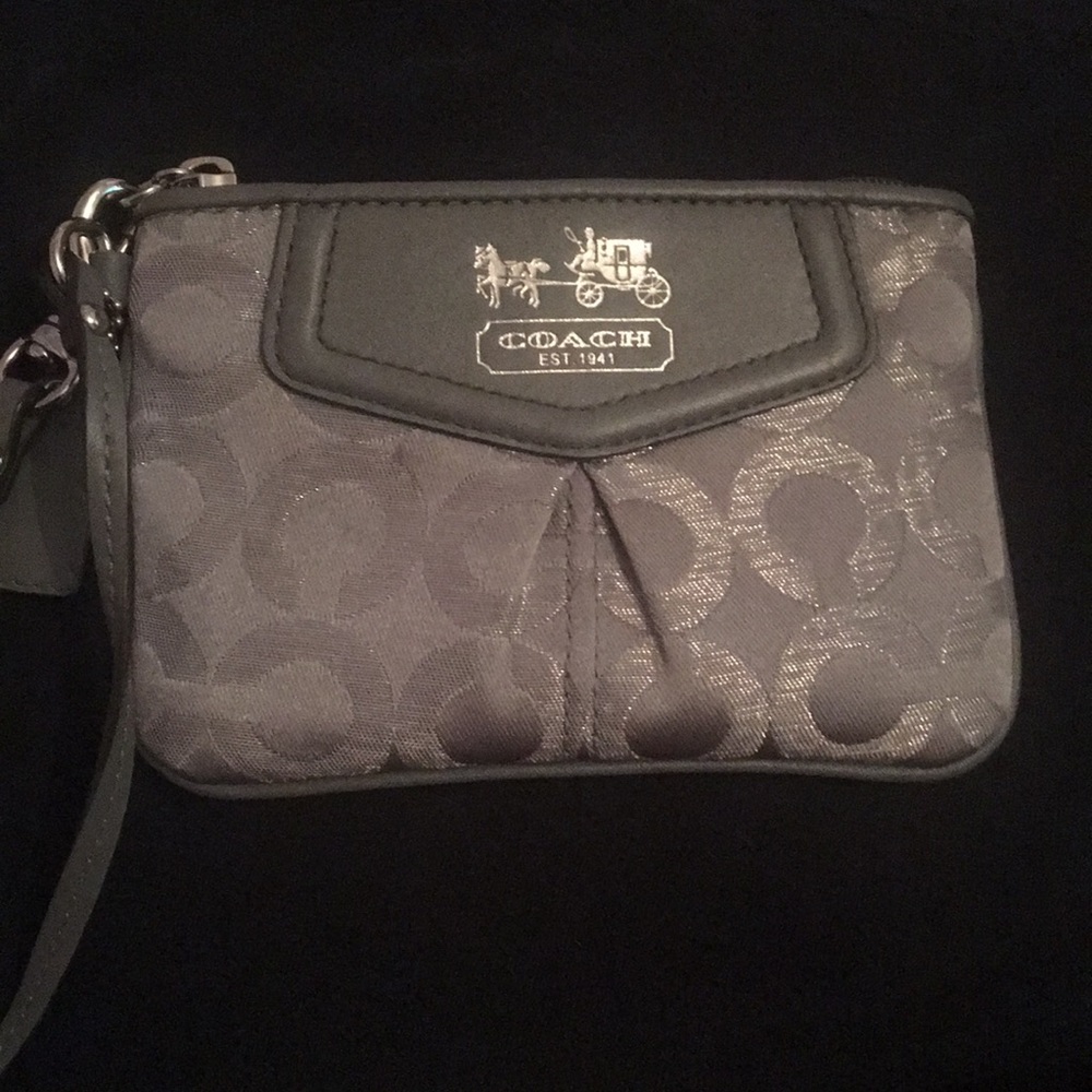Silver coach wristlet